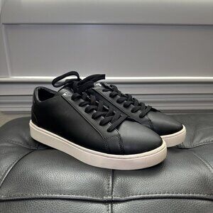 Thousand Fell Lace Up Vegan Leather Sneakers, Women's 7.5 (Black/White)